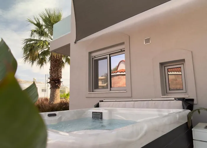 Ferienhaus Aryve Townhouse Rhodos Mit Akropolis- Und Meerblick Sowie Jacuzzi Und Tollen Sonnenterrassen Und Garten Malona Village